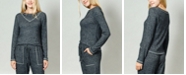 COIN 1804 Women's Cozy Contrast Stitch Long-Sleeve T-shirt